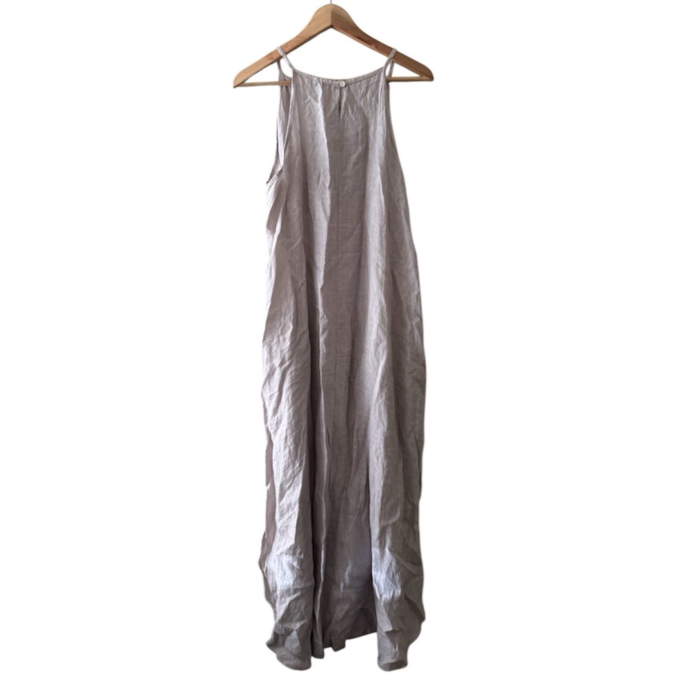 Laura Bianchi Beige Linen maxi dress with pockets 439 - Picture 2 of 3